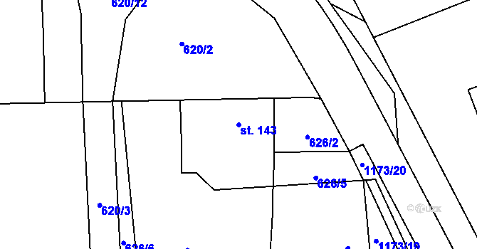 Parcela st. 143 v KÚ Chromeč, Katastrální mapa