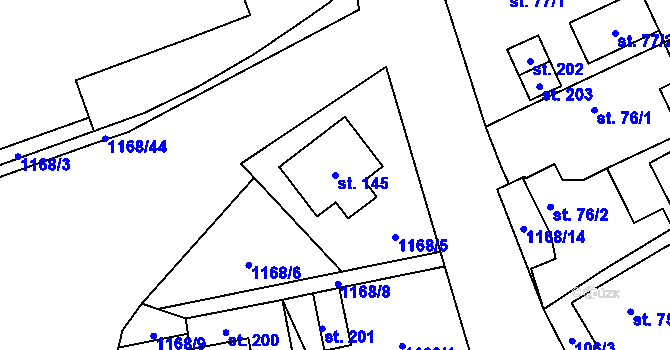Parcela st. 145 v KÚ Chromeč, Katastrální mapa