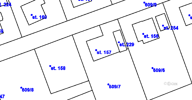 Parcela st. 157 v KÚ Chromeč, Katastrální mapa