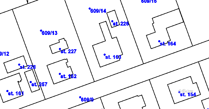 Parcela st. 163 v KÚ Chromeč, Katastrální mapa