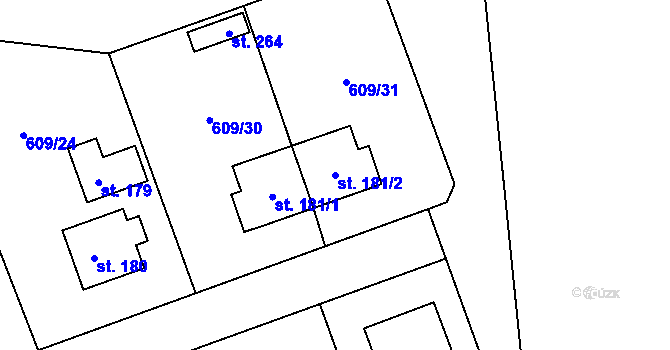 Parcela st. 181/2 v KÚ Chromeč, Katastrální mapa