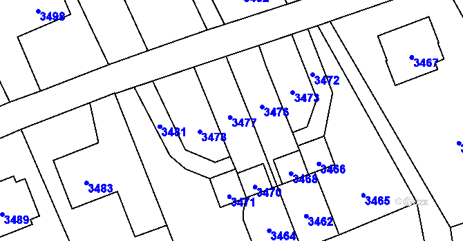 Parcela st. 183/2 v KÚ Chromeč, Katastrální mapa