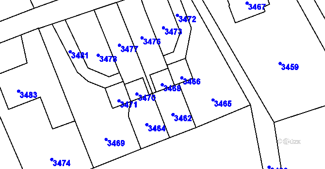 Parcela st. 206 v KÚ Chromeč, Katastrální mapa