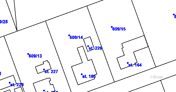 Parcela st. 226 v KÚ Chromeč, Katastrální mapa