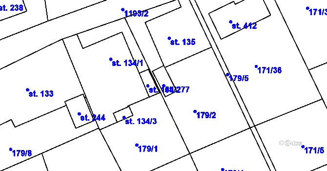 Parcela st. 277 v KÚ Chromeč, Katastrální mapa