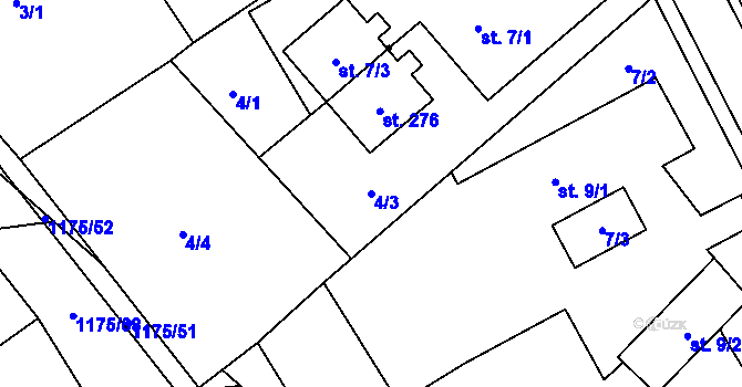 Parcela st. 4/3 v KÚ Chromeč, Katastrální mapa