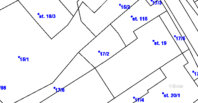 Parcela st. 17/2 v KÚ Chromeč, Katastrální mapa
