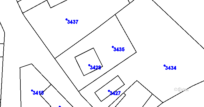 Parcela st. 52/2 v KÚ Chromeč, Katastrální mapa