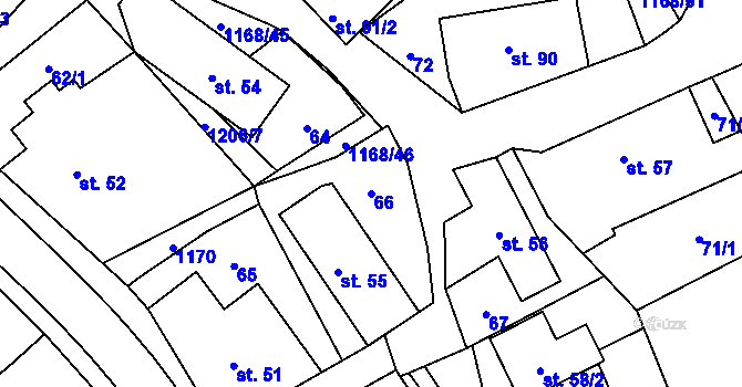 Parcela st. 66 v KÚ Chromeč, Katastrální mapa