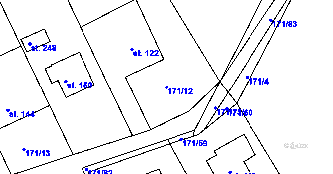 Parcela st. 171/12 v KÚ Chromeč, Katastrální mapa