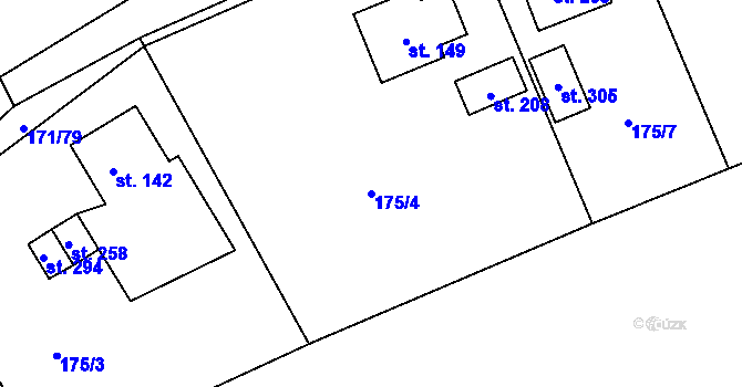 Parcela st. 175/4 v KÚ Chromeč, Katastrální mapa