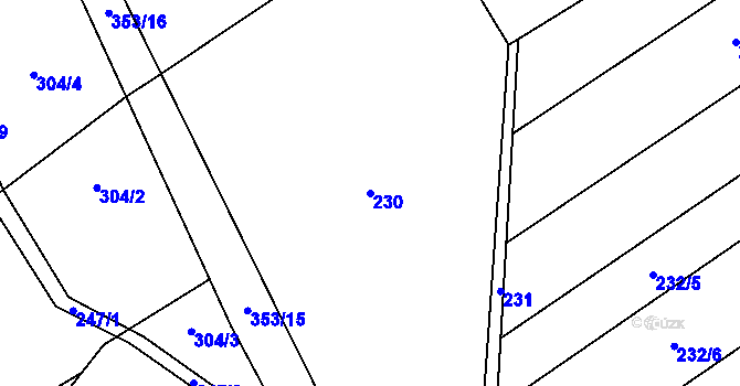 Parcela st. 230 v KÚ Chromeč, Katastrální mapa