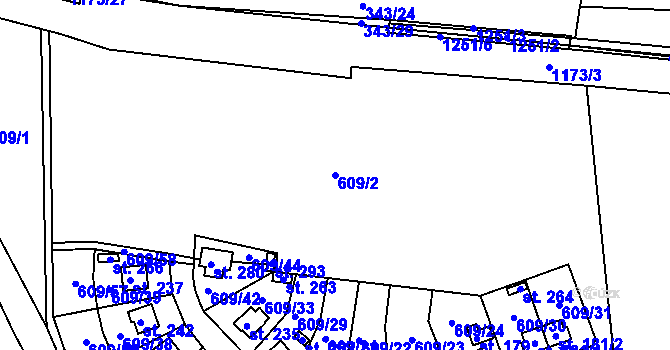 Parcela st. 609/2 v KÚ Chromeč, Katastrální mapa