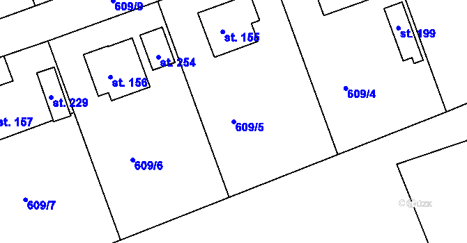 Parcela st. 609/5 v KÚ Chromeč, Katastrální mapa