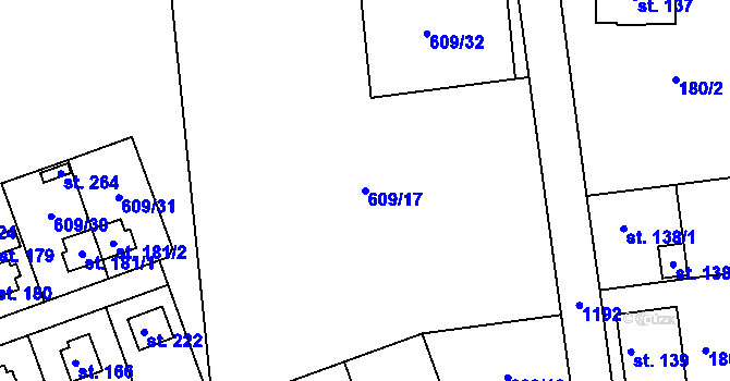 Parcela st. 609/17 v KÚ Chromeč, Katastrální mapa
