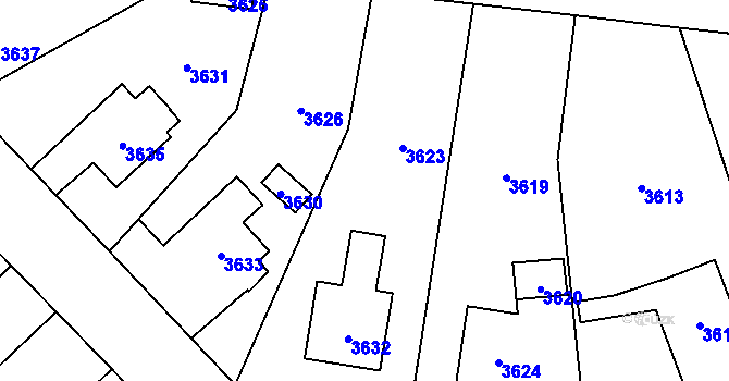 Parcela st. 609/21 v KÚ Chromeč, Katastrální mapa