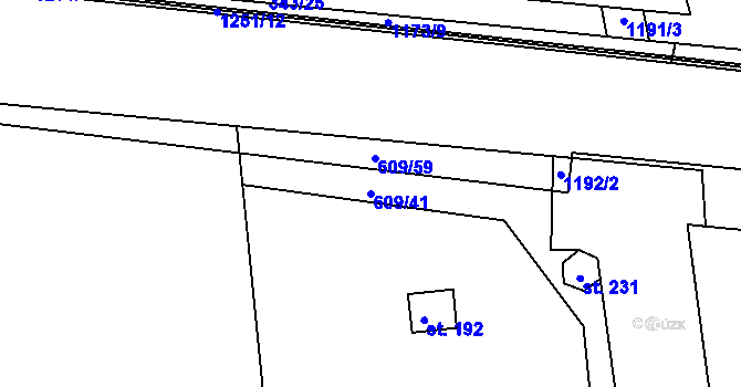 Parcela st. 609/41 v KÚ Chromeč, Katastrální mapa