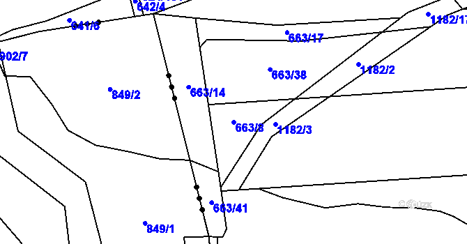 Parcela st. 663/8 v KÚ Chromeč, Katastrální mapa