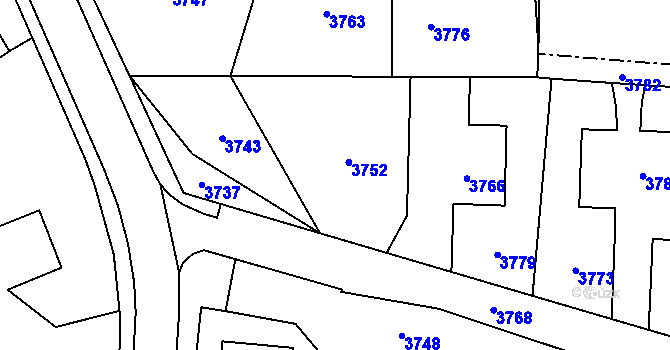 Parcela st. 1125/2 v KÚ Chromeč, Katastrální mapa