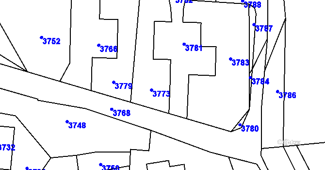 Parcela st. 1125/3 v KÚ Chromeč, Katastrální mapa