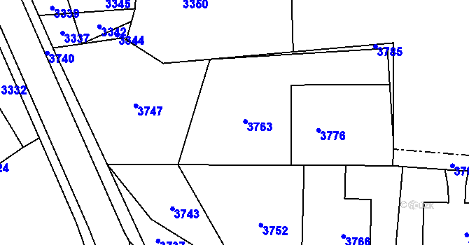 Parcela st. 1125/4 v KÚ Chromeč, Katastrální mapa
