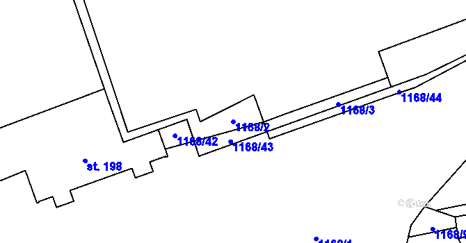 Parcela st. 1168/2 v KÚ Chromeč, Katastrální mapa