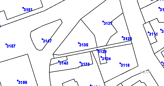 Parcela st. 1168/6 v KÚ Chromeč, Katastrální mapa