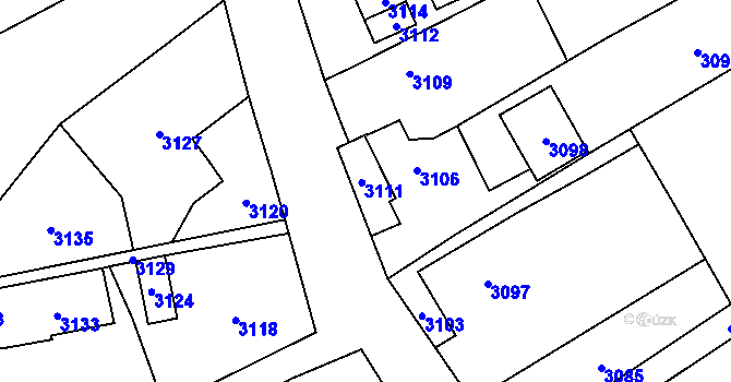 Parcela st. 1168/14 v KÚ Chromeč, Katastrální mapa
