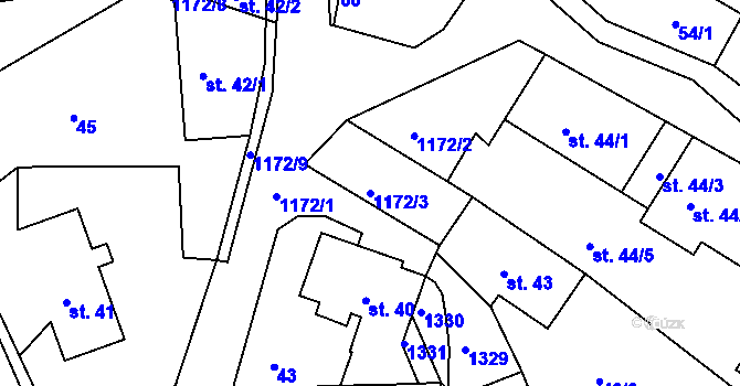 Parcela st. 1172/3 v KÚ Chromeč, Katastrální mapa