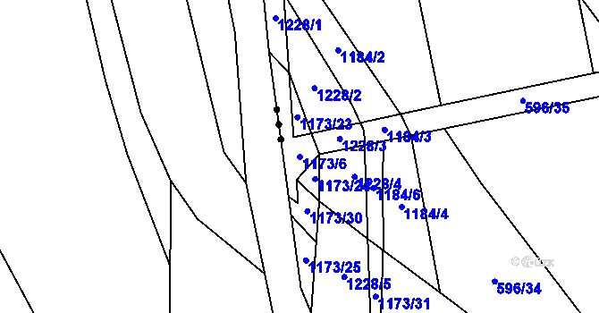 Parcela st. 1173/6 v KÚ Chromeč, Katastrální mapa