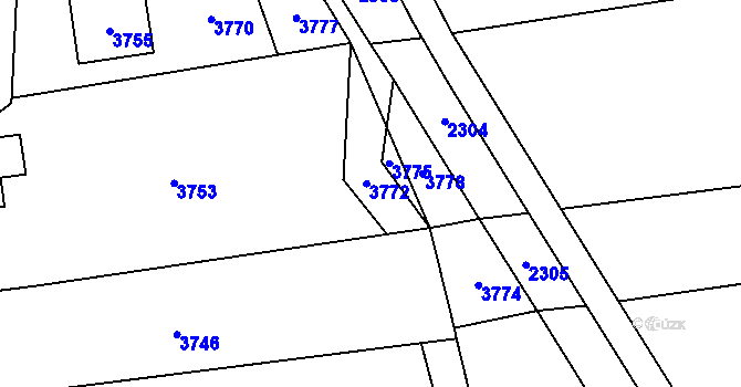 Parcela st. 1205/4 v KÚ Chromeč, Katastrální mapa