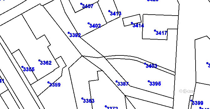Parcela st. 1206/3 v KÚ Chromeč, Katastrální mapa