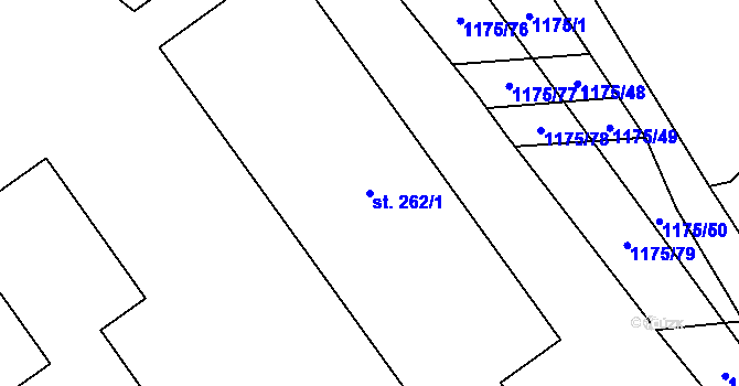 Parcela st. 262/1 v KÚ Chromeč, Katastrální mapa