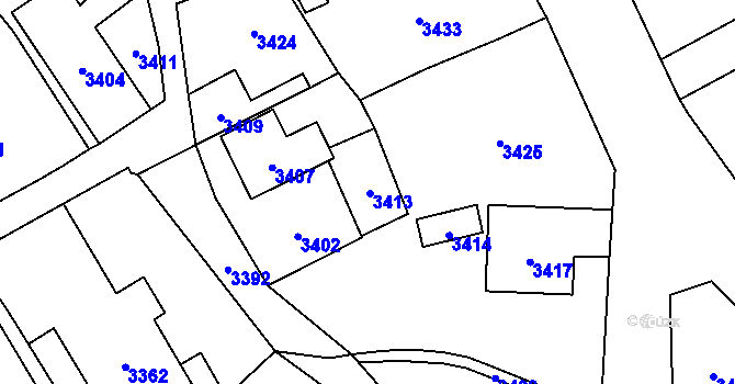 Parcela st. 58/1 v KÚ Chromeč, Katastrální mapa