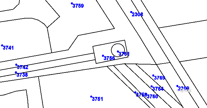 Parcela st. 1076/11 v KÚ Chromeč, Katastrální mapa