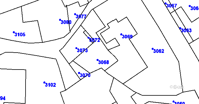 Parcela st. 84/2 v KÚ Chromeč, Katastrální mapa