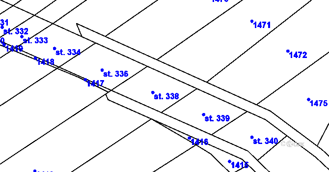 Parcela st. 353/4 v KÚ Chromeč, Katastrální mapa