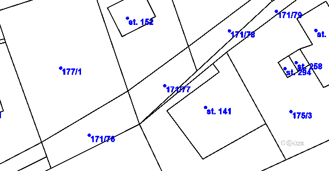 Parcela st. 171/77 v KÚ Chromeč, Katastrální mapa