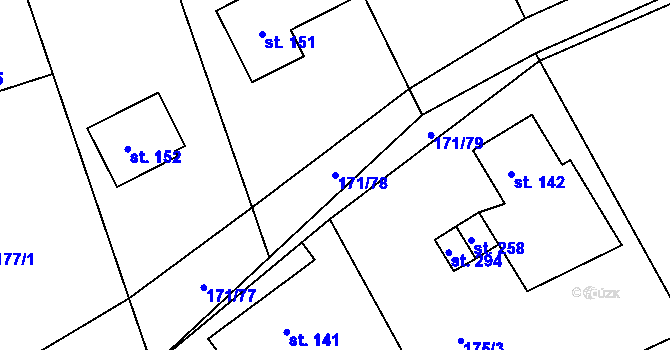 Parcela st. 171/78 v KÚ Chromeč, Katastrální mapa