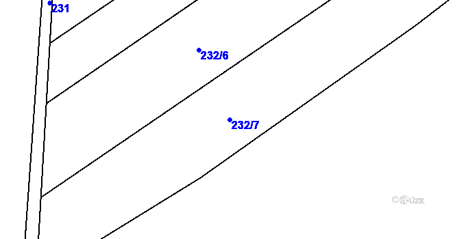 Parcela st. 232/7 v KÚ Chromeč, Katastrální mapa