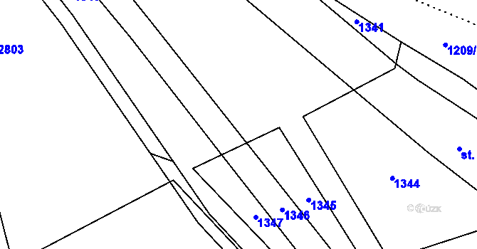 Parcela st. 343/59 v KÚ Chromeč, Katastrální mapa