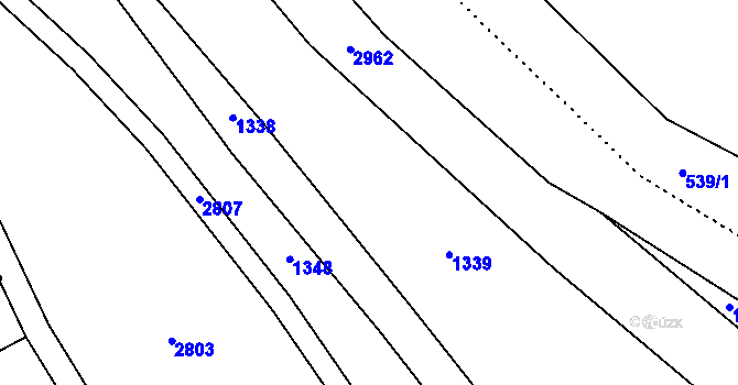 Parcela st. 343/63 v KÚ Chromeč, Katastrální mapa