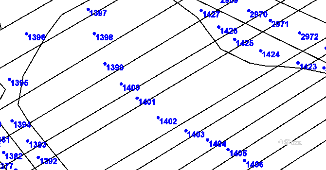 Parcela st. 343/66 v KÚ Chromeč, Katastrální mapa