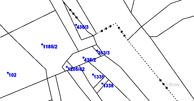 Parcela st. 353/3 v KÚ Chromeč, Katastrální mapa