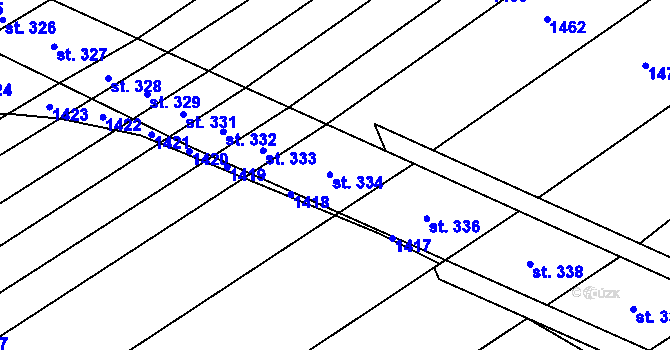 Parcela st. 353/33 v KÚ Chromeč, Katastrální mapa