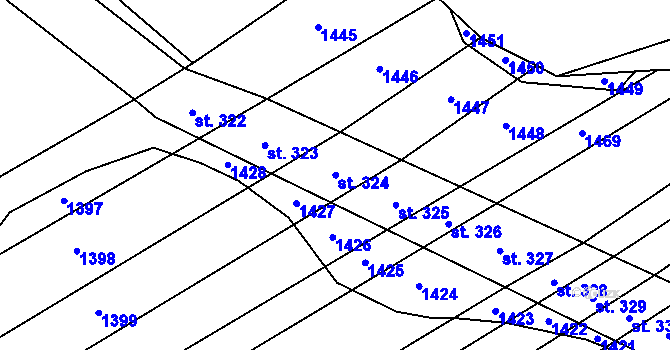 Parcela st. 353/38 v KÚ Chromeč, Katastrální mapa