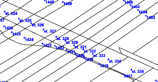 Parcela st. 353/45 v KÚ Chromeč, Katastrální mapa