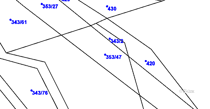 Parcela st. 353/47 v KÚ Chromeč, Katastrální mapa