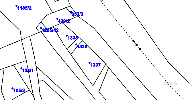 Parcela st. 353/49 v KÚ Chromeč, Katastrální mapa