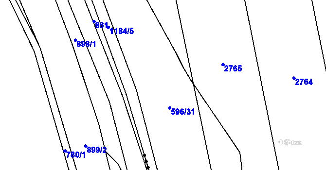 Parcela st. 596/14 v KÚ Chromeč, Katastrální mapa